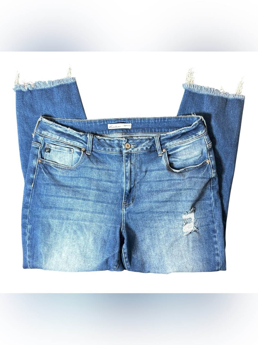 KanCan Distressed Raw Hem Skinny Jeans